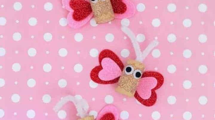 butterfly craft made from wine corks for valentines