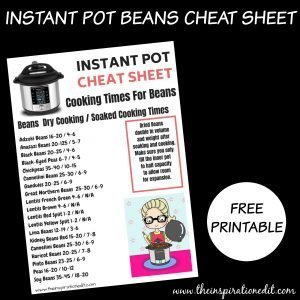 Instant Pot Dried Beans Cooking Times · The Inspiration Edit