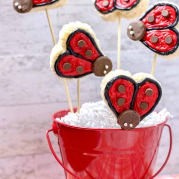 Ladybug Rice Krispie Treats.
