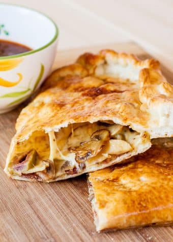 Bacon And Mushroom Calzone.