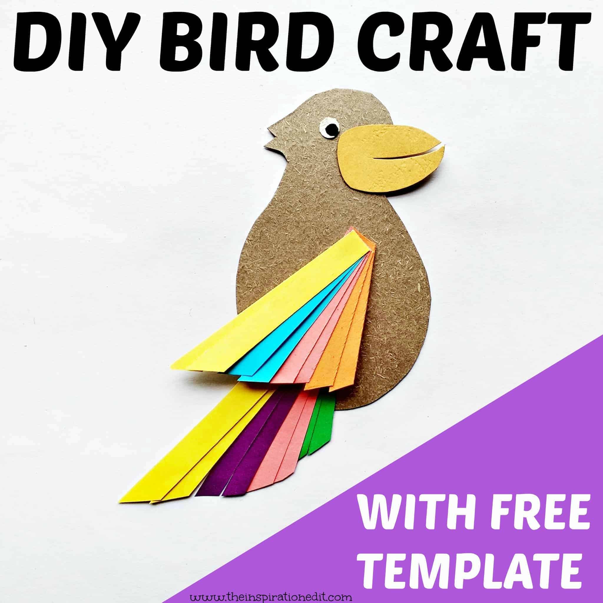 Paper Bird Craft With Free Template The Inspiration Edit Paper Bird Craft With Free Template