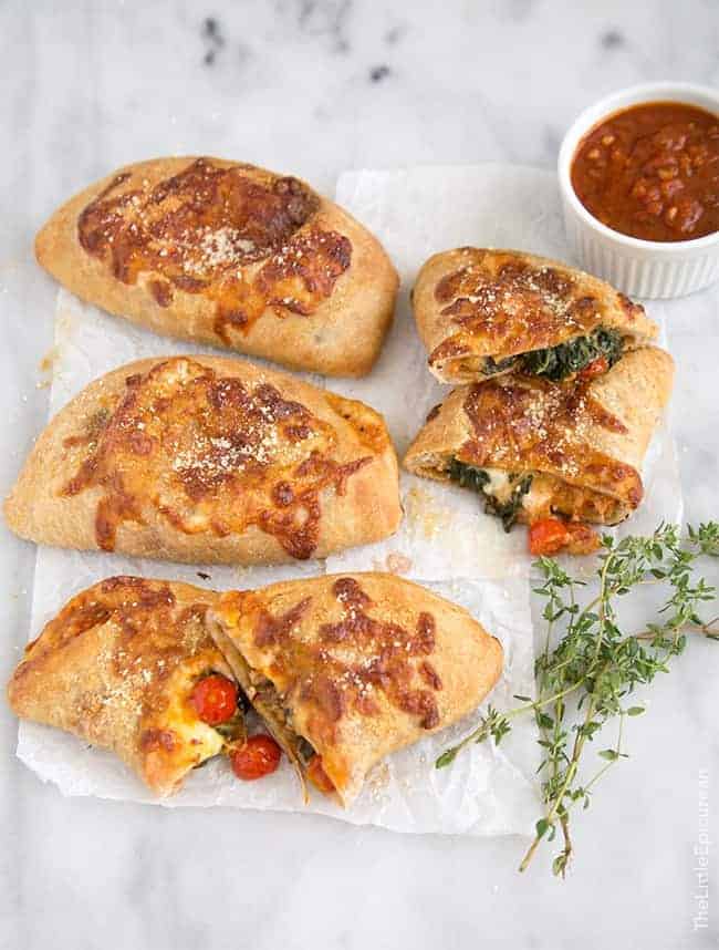 Chicken Sausage And Spinach Calzone.