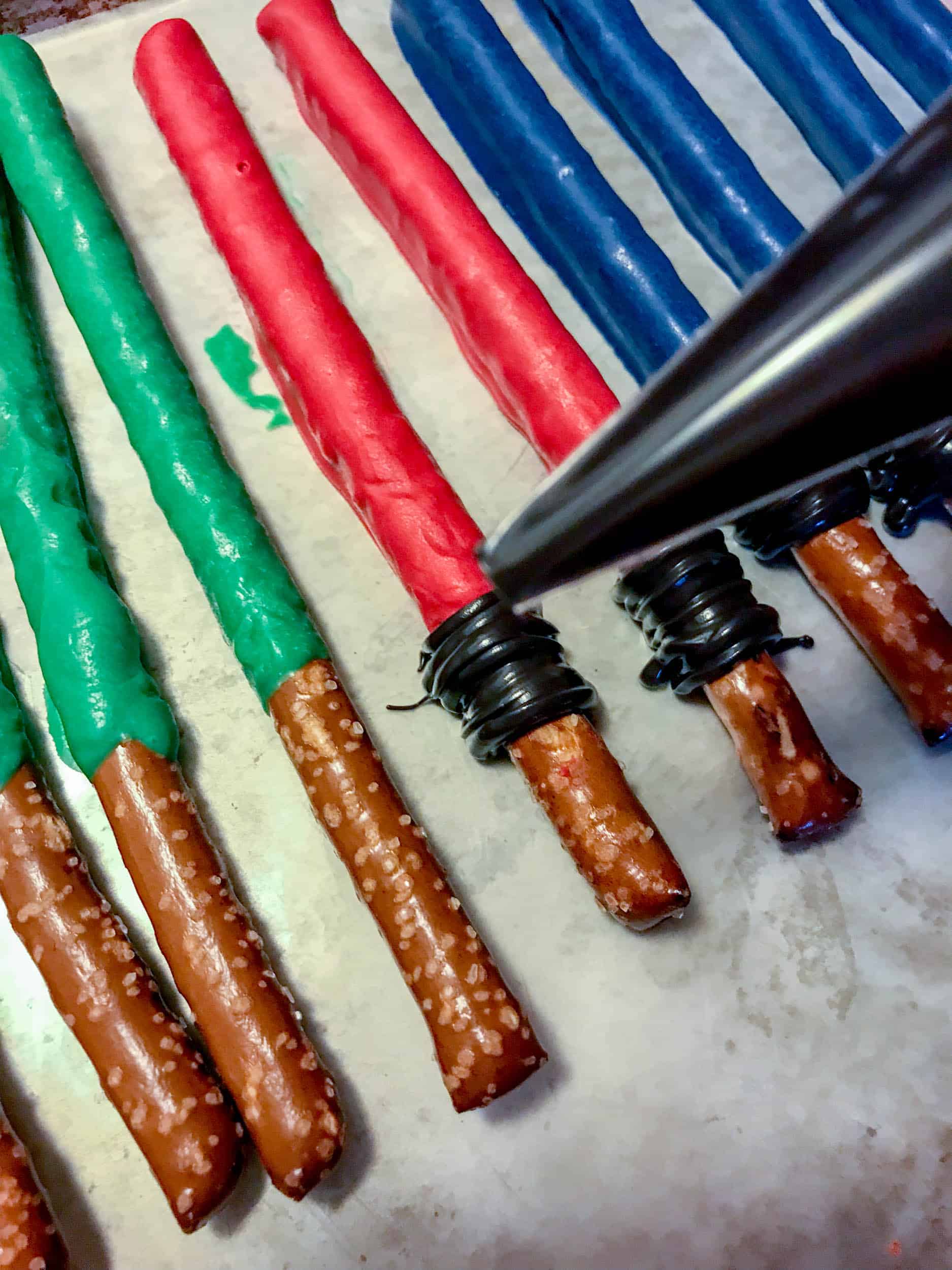 Star Wars Lightsaber Pretzel Rods.