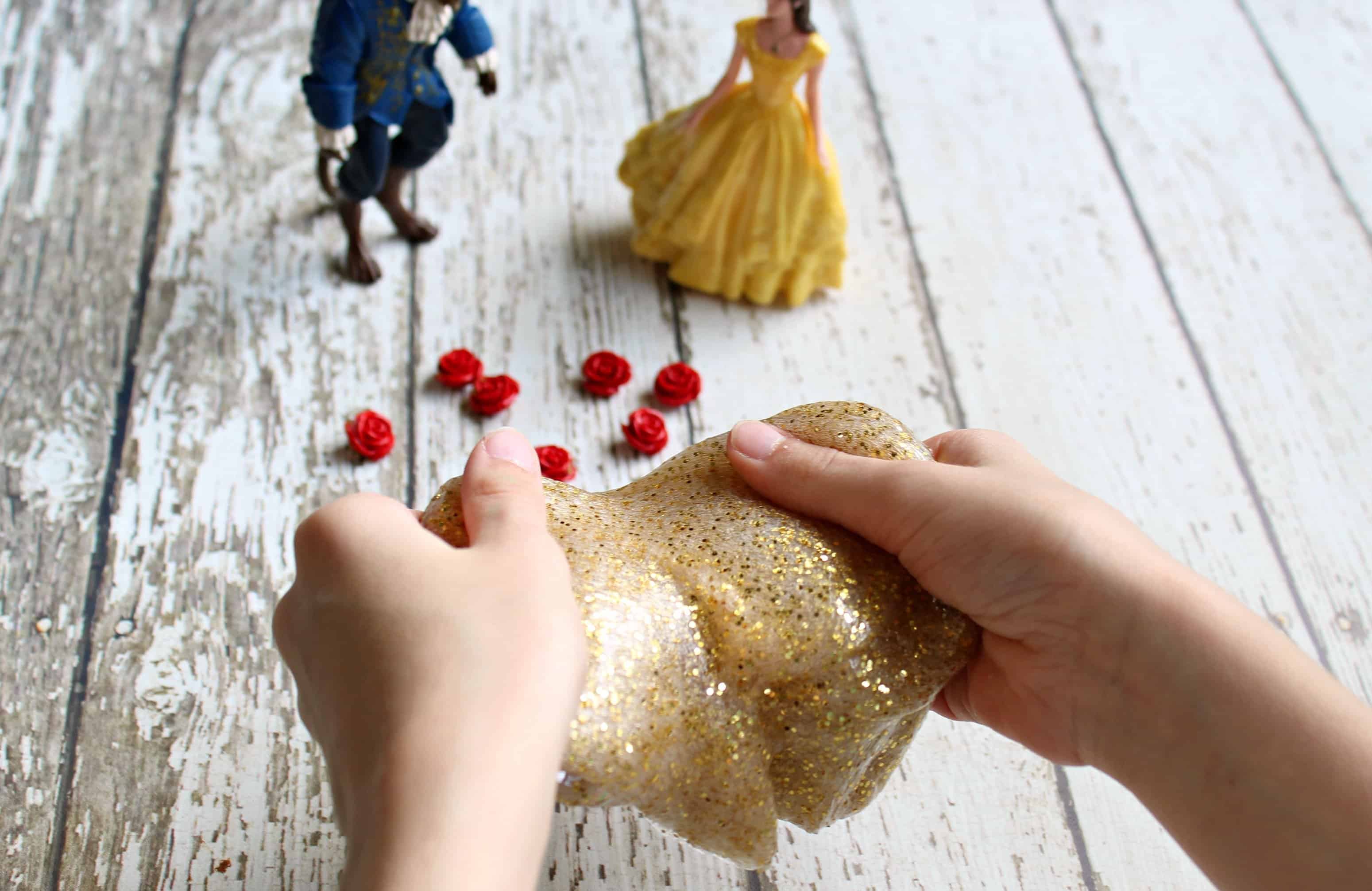 playing with glitter slime recipe
