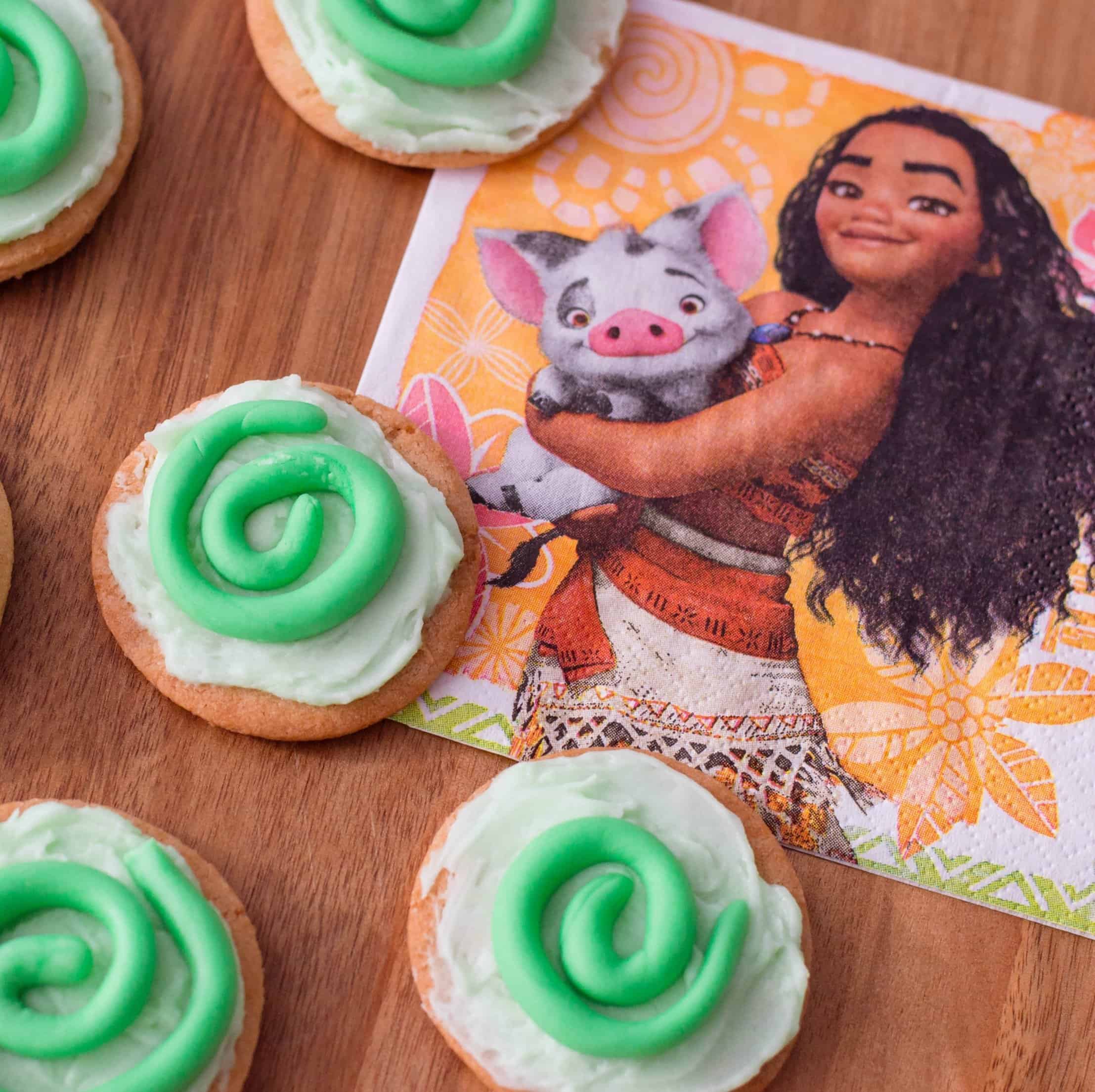 moana cookies for a moana party