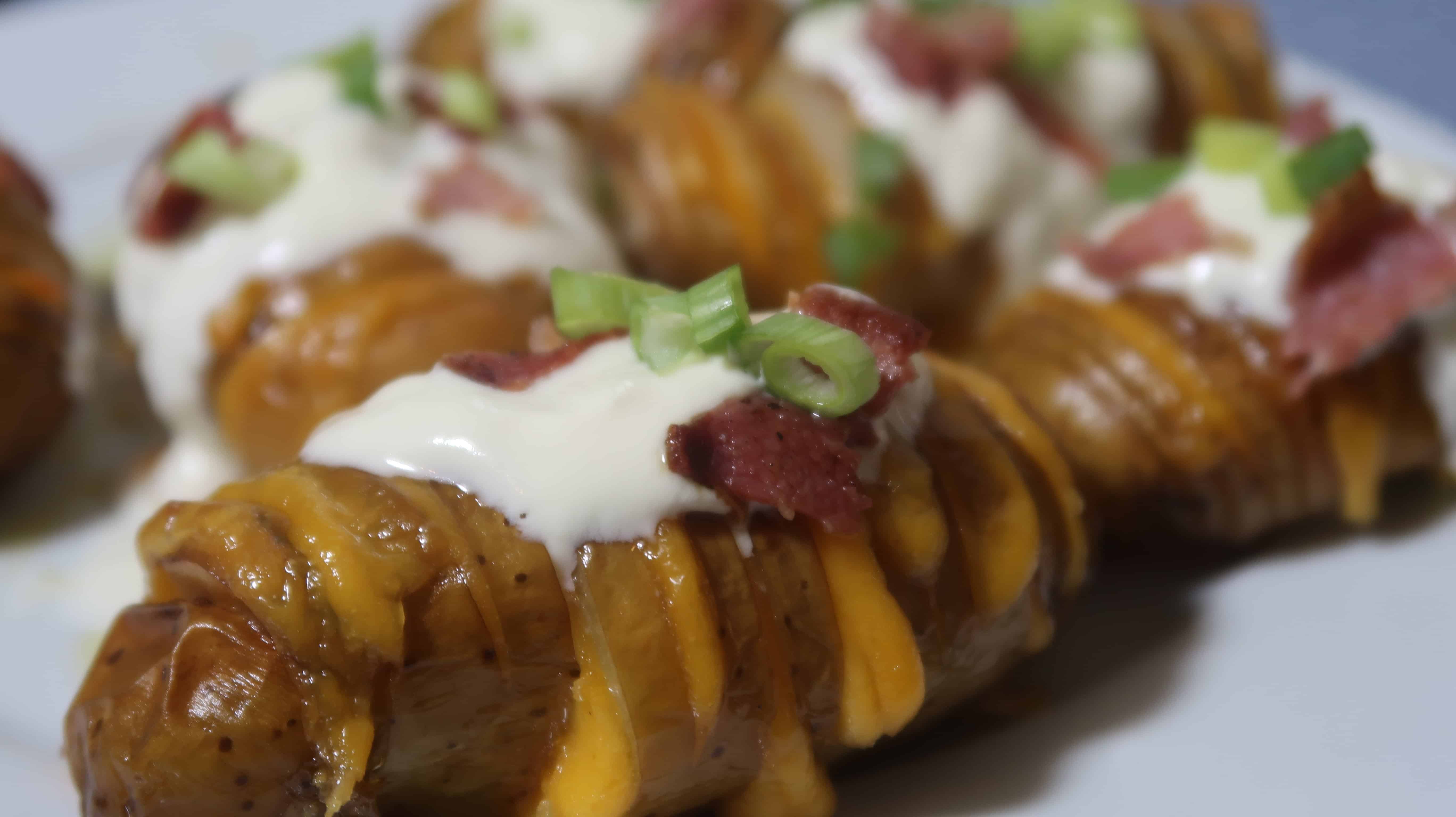 Cheesy Loaded Hasselback Potatoes · The Inspiration Edit