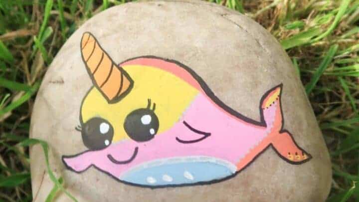 narwhal painted rock