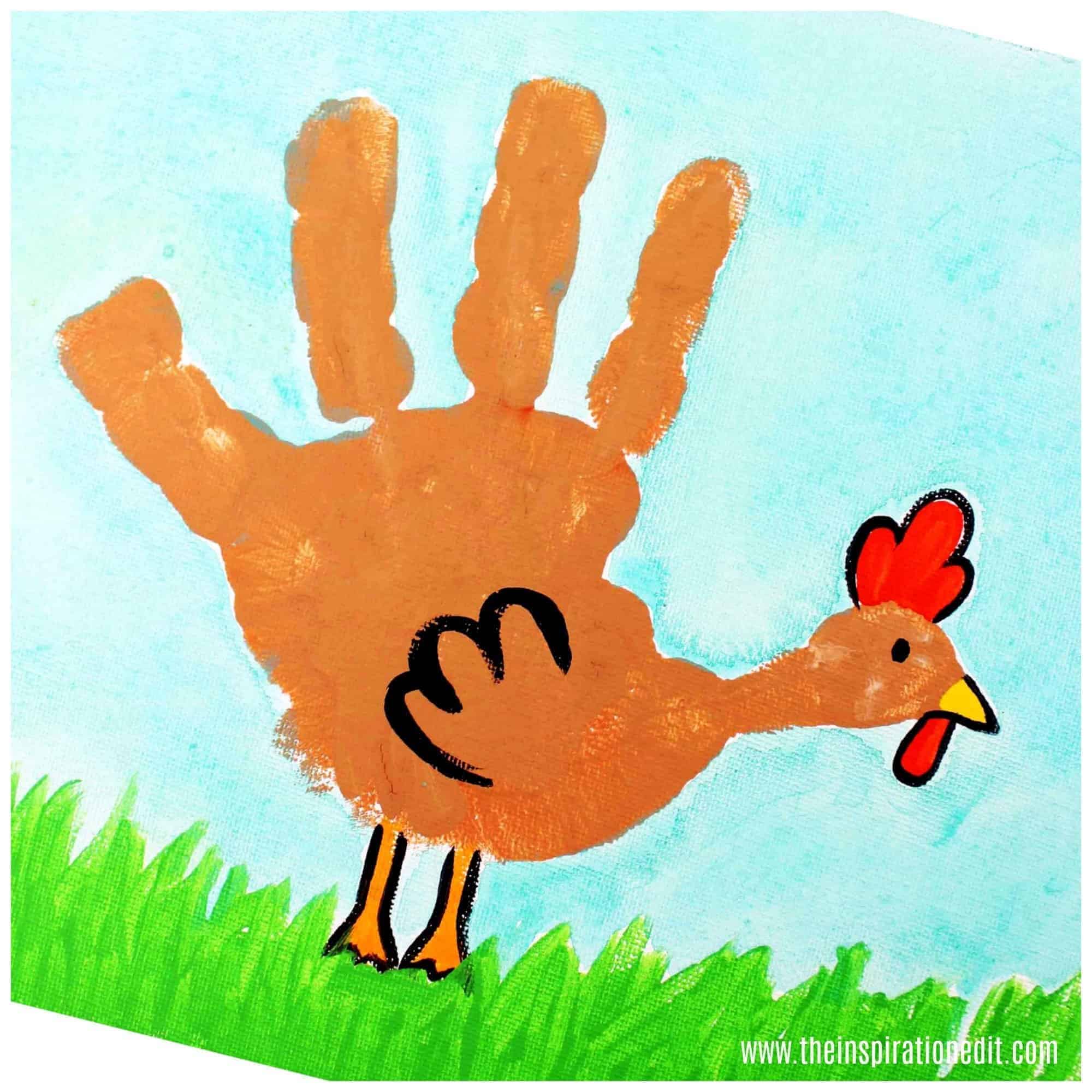 Handprint Chicken Art Project · The Inspiration Edit