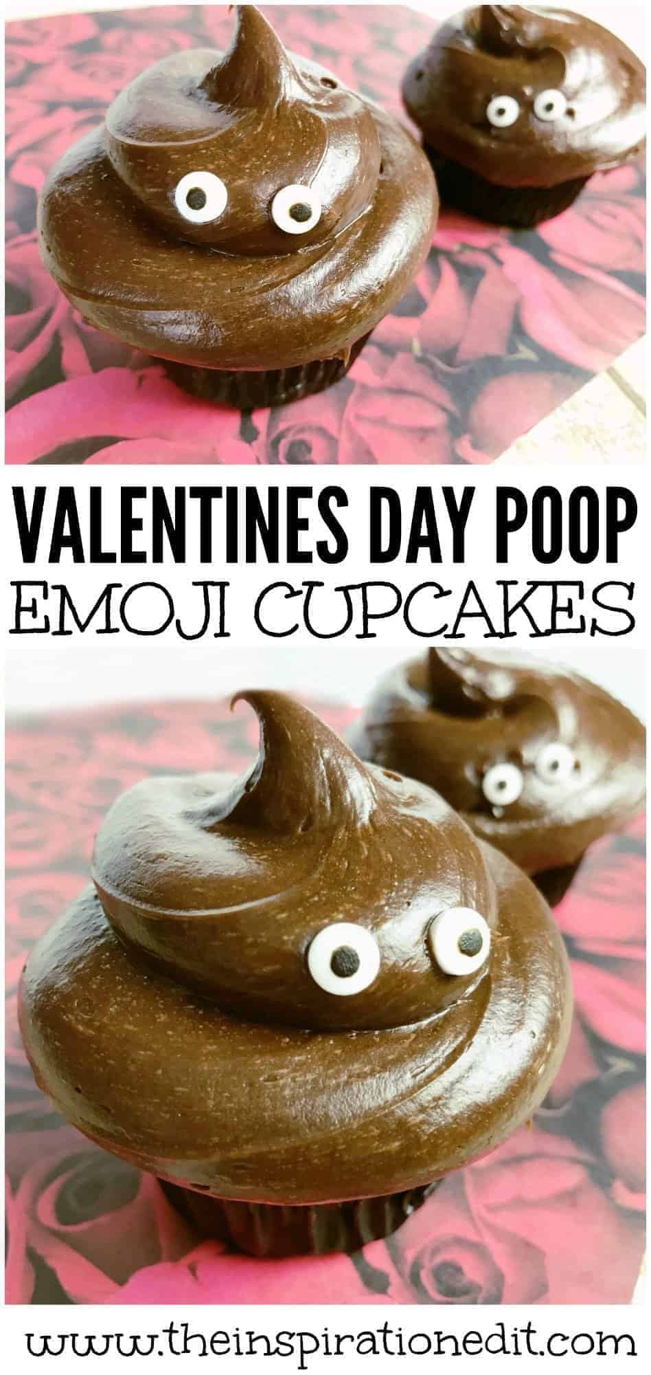 valentines day poop emoji cupcake