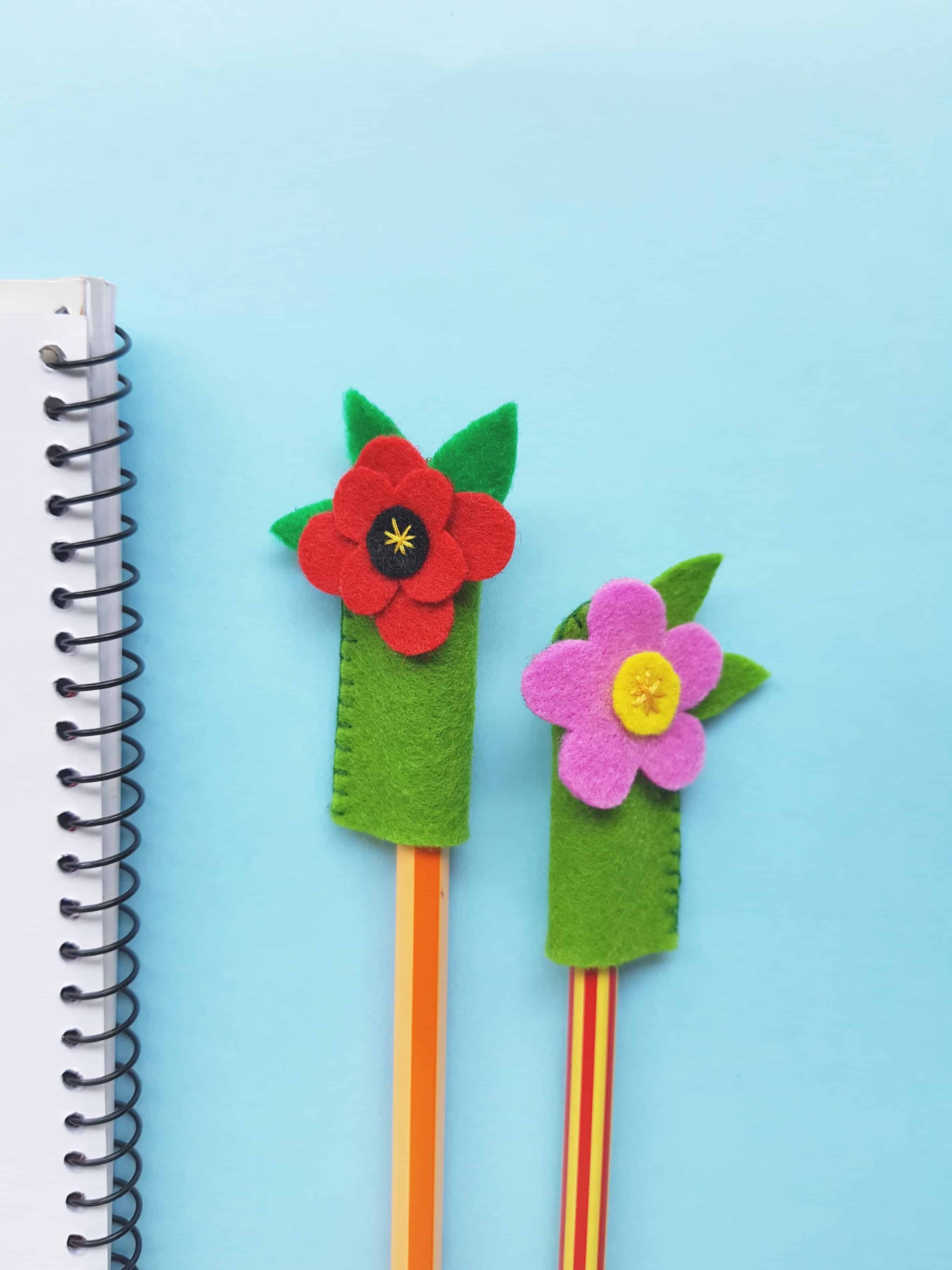 Felt Craft Poppy Pencil Topper Idea.