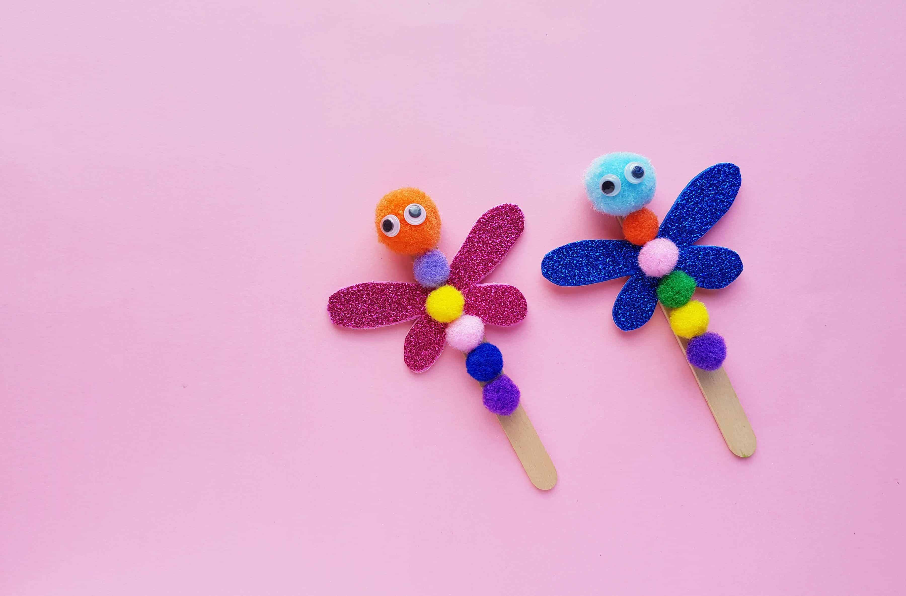 Popsicle Stick Dragonfly Craft.
