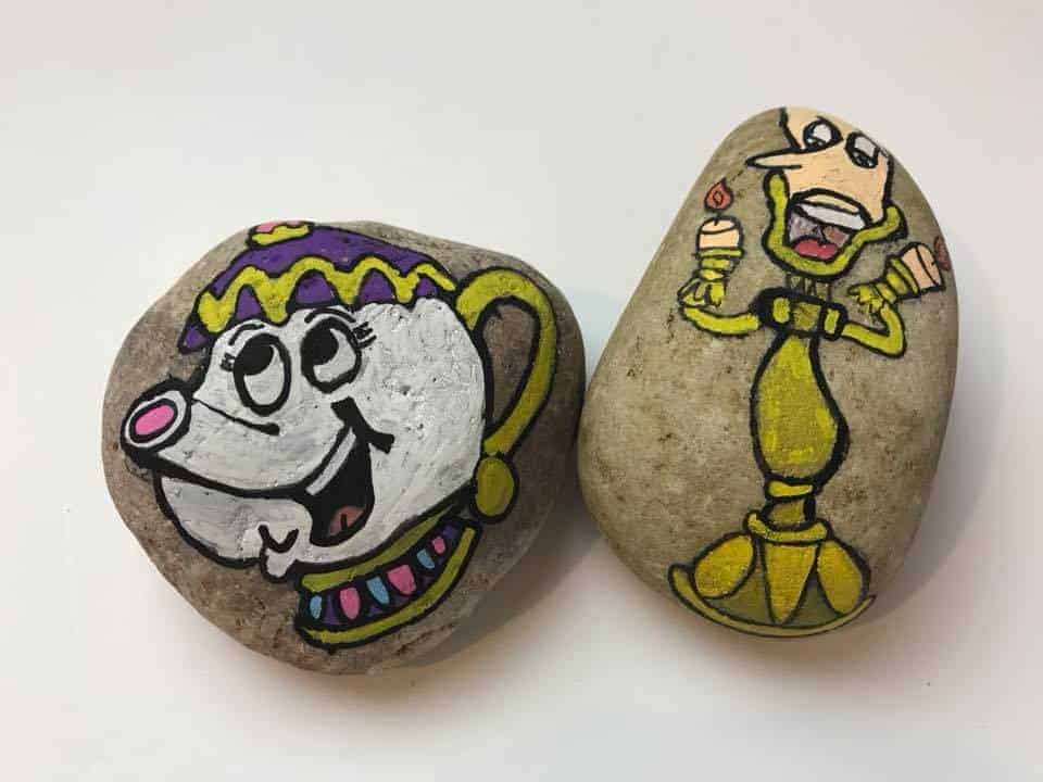 Mrs Potts Disney Rock Painting