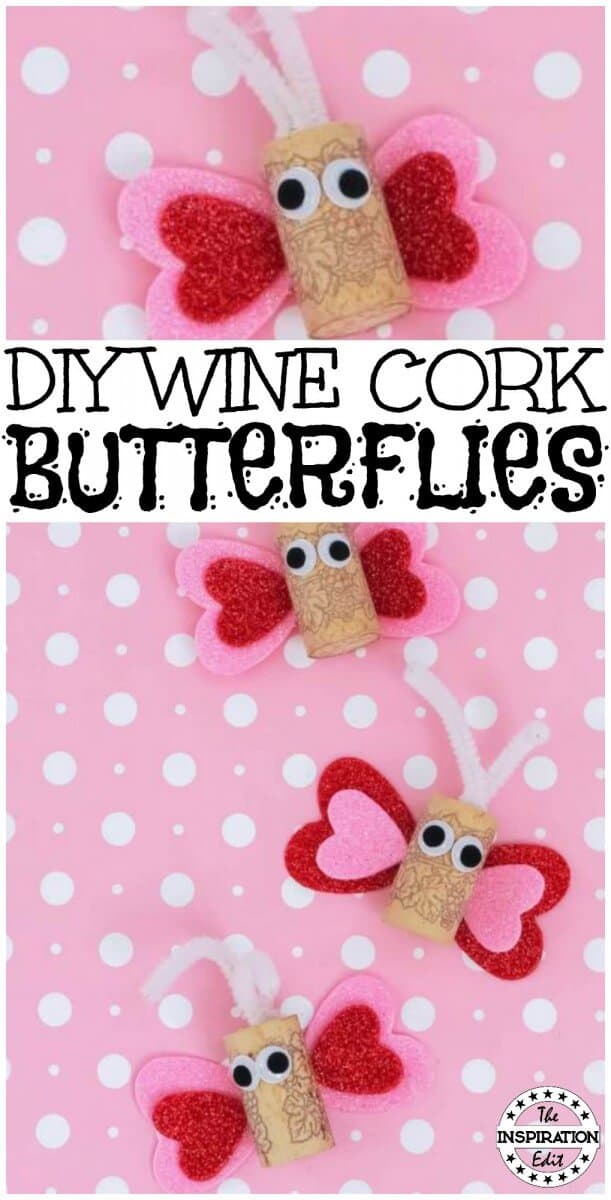 DIY wine cork butterflies
