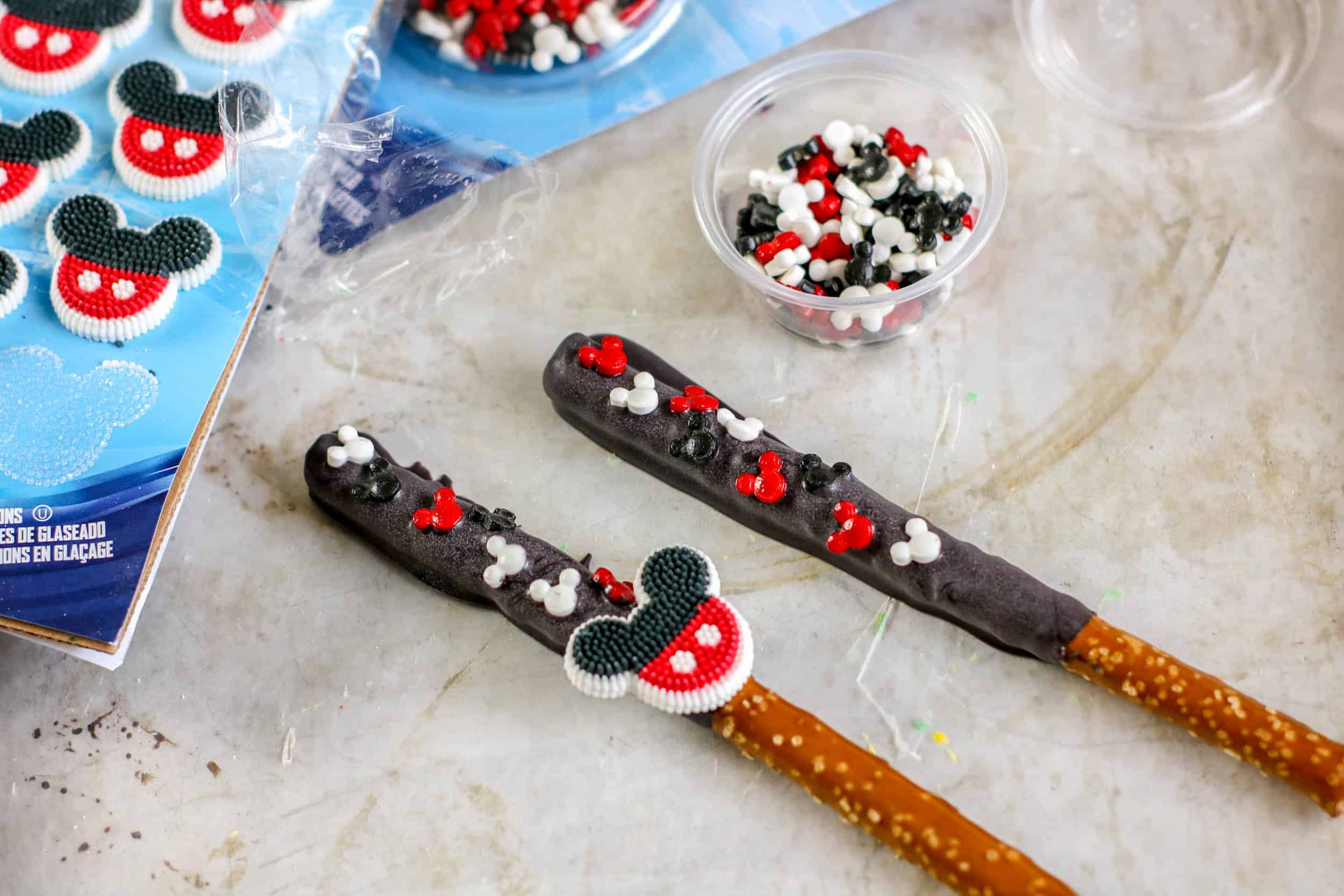 Mickey Mouse Pretzel Rods.