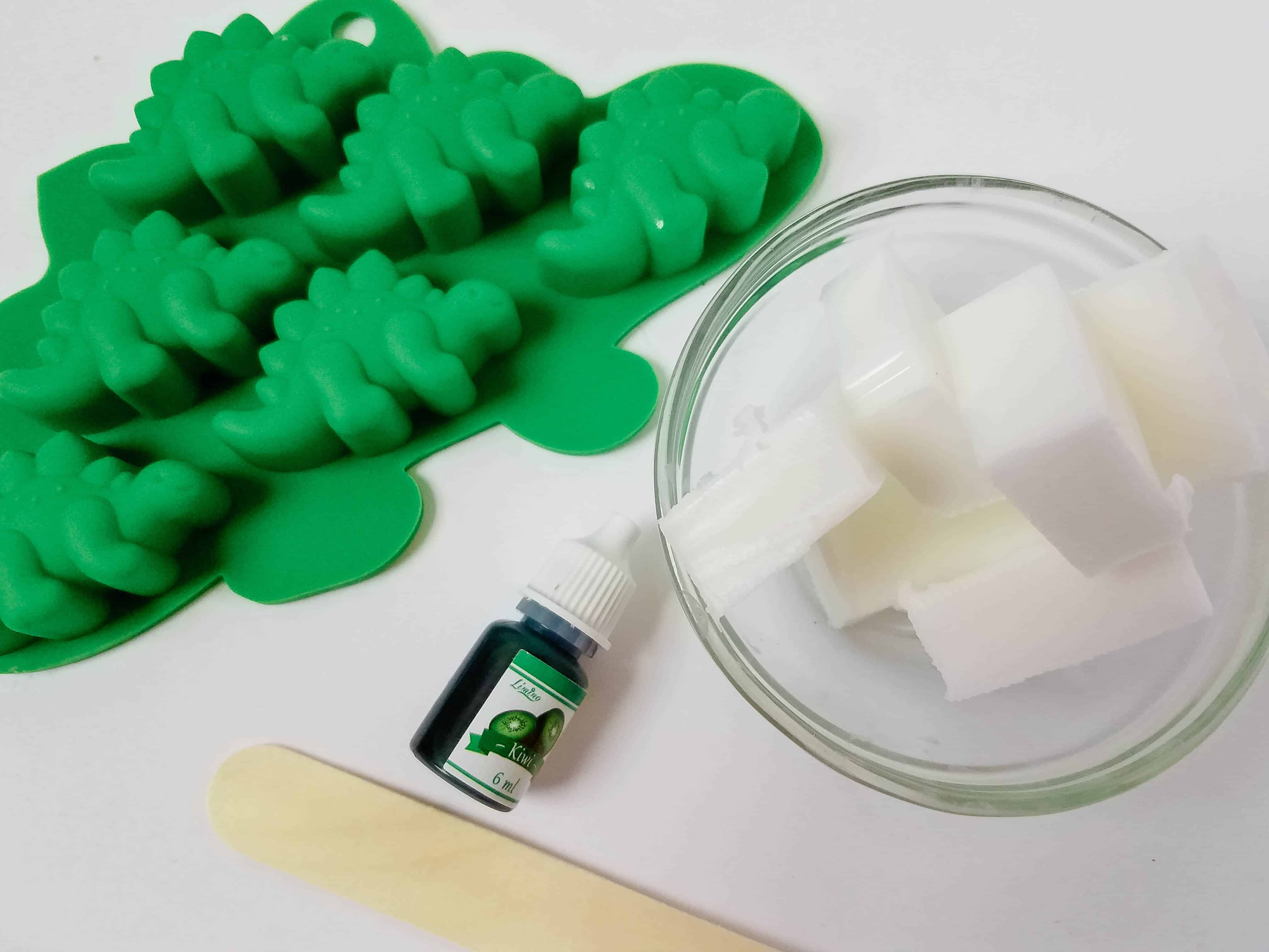Making Dinosaur Soaps.