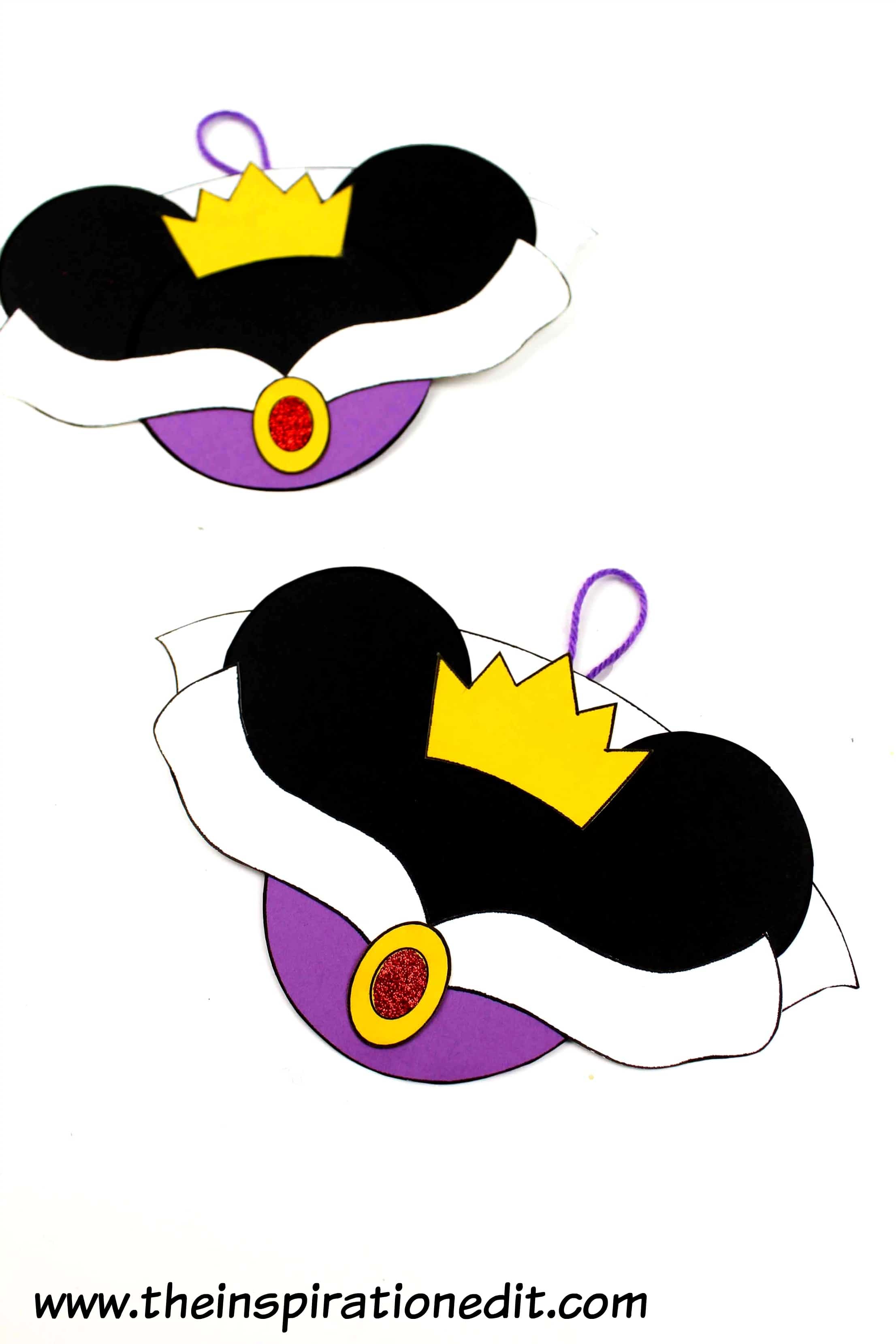 Evil Queen Paper Craft Using Mickey Ears Template.
