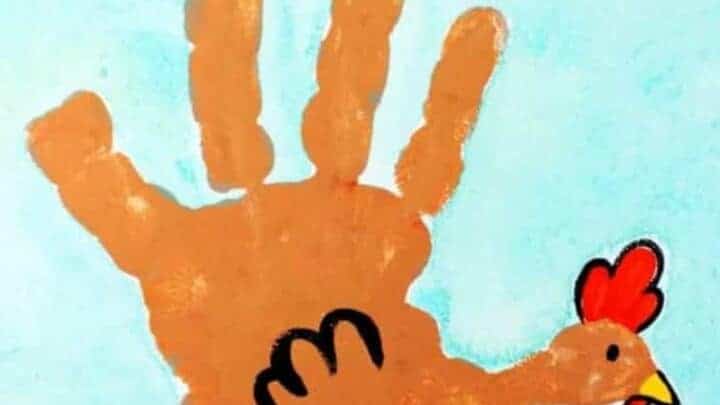 handprint art chicken