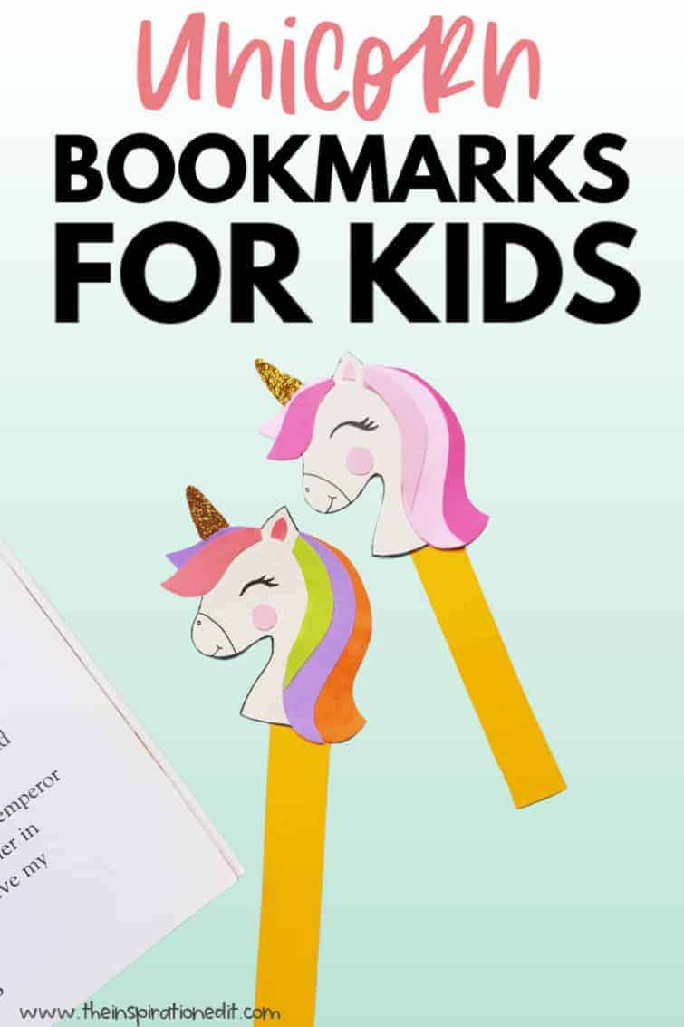 Unicorn bookmarks for kids