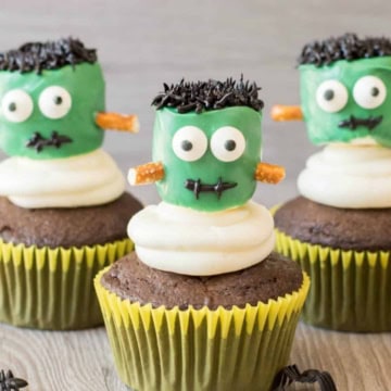 Frankenstein Cupcakes for Halloween.