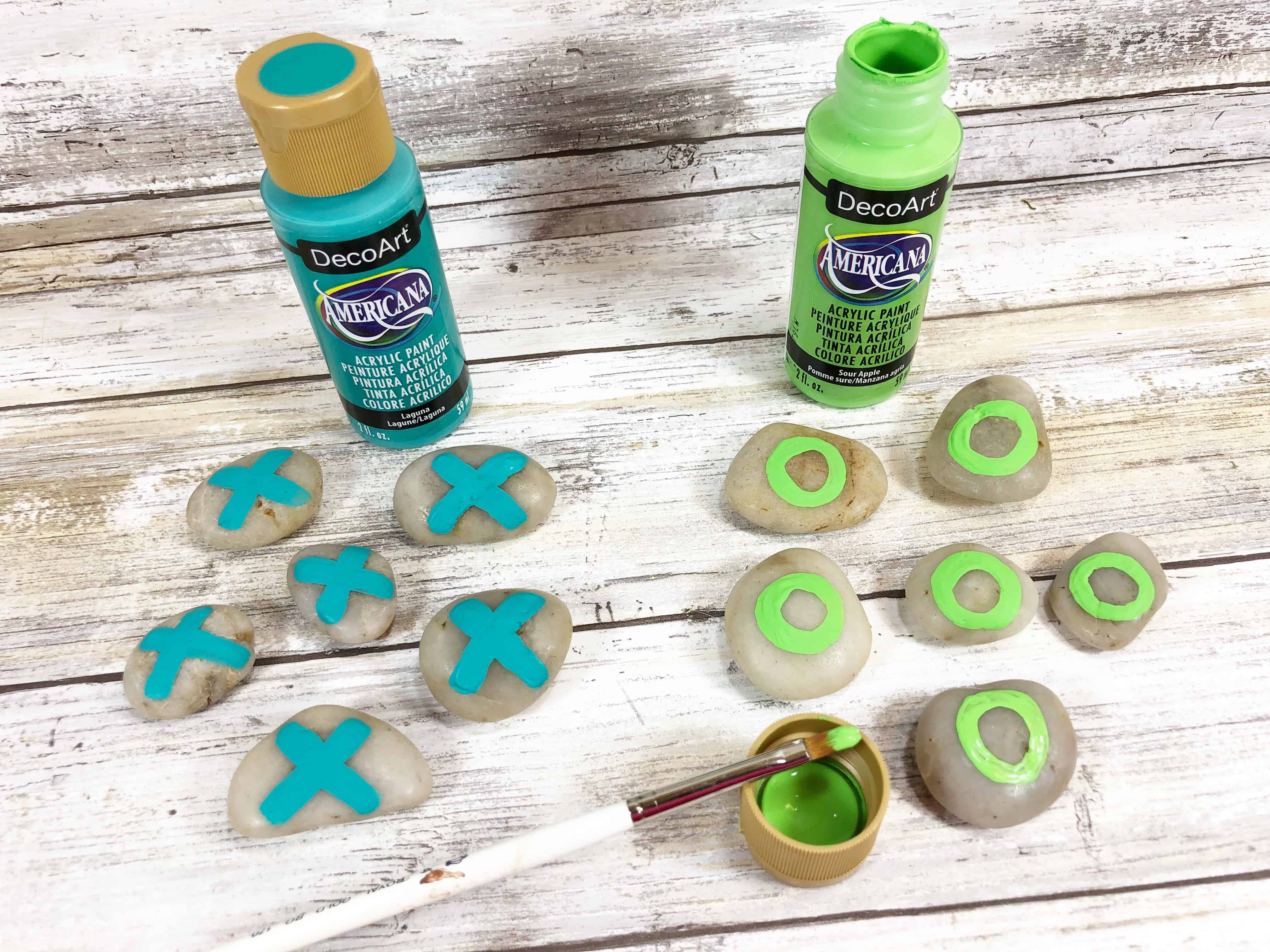 Tic Tac Toe Painted Rocks.