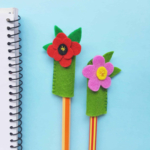 Poppy Flower Pencil Topper Craft.