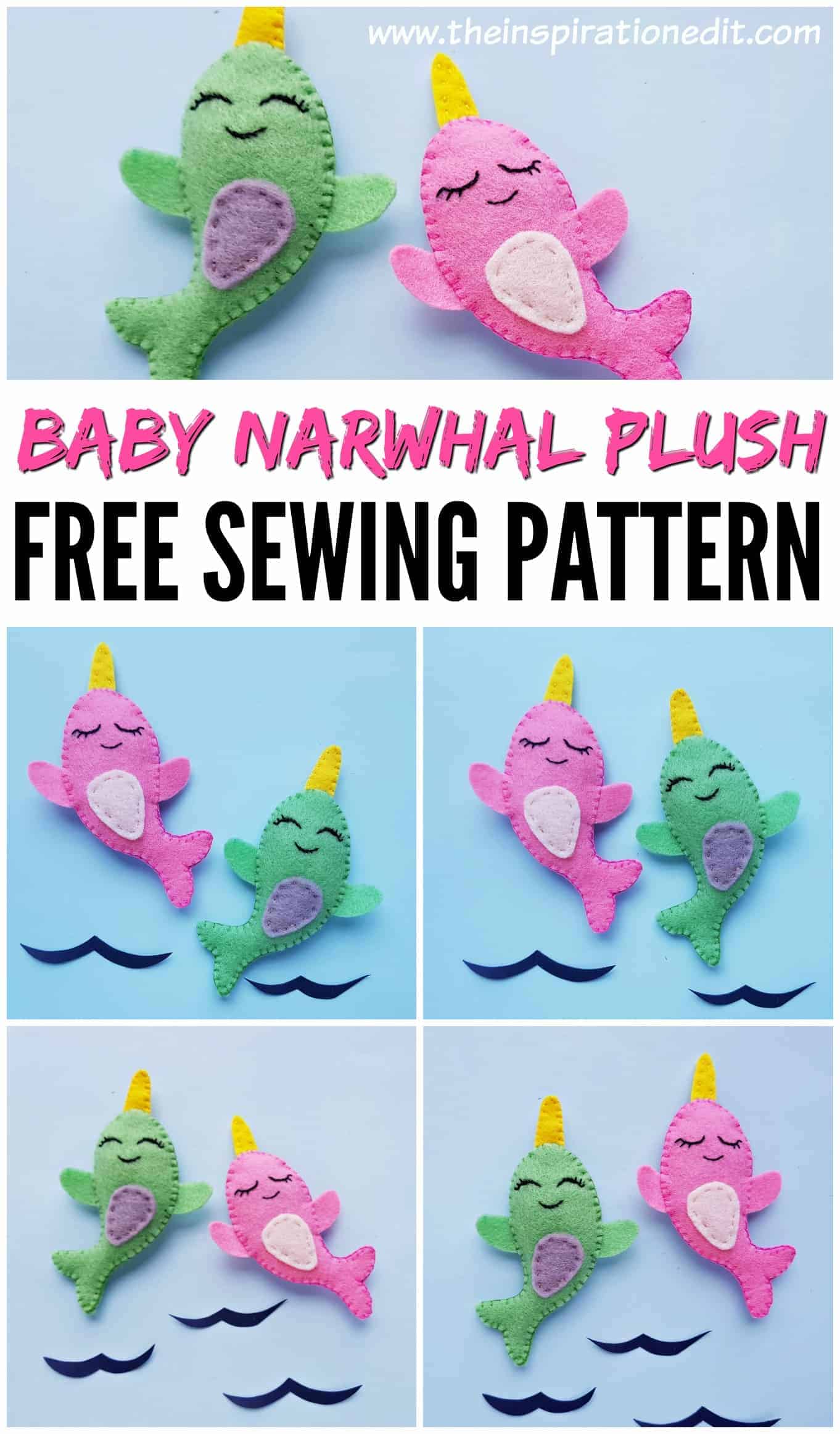 baby narwhal free sewing pattern
