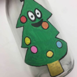 Christmas Tree Milk Bottle Craft.