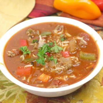 Easy Weight Watchers Stuffed Pepper Soup.