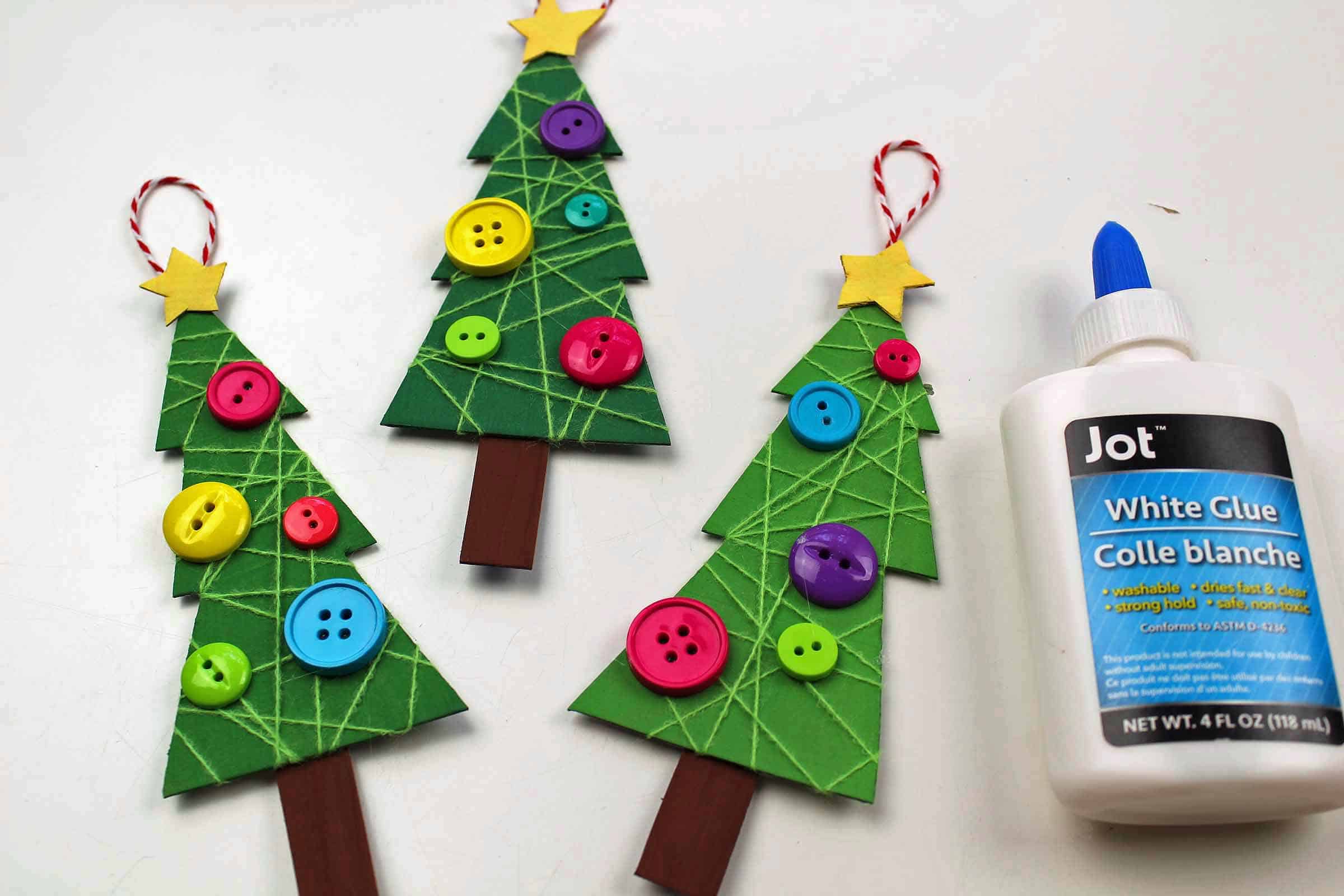 easy christmas tree craft made with string