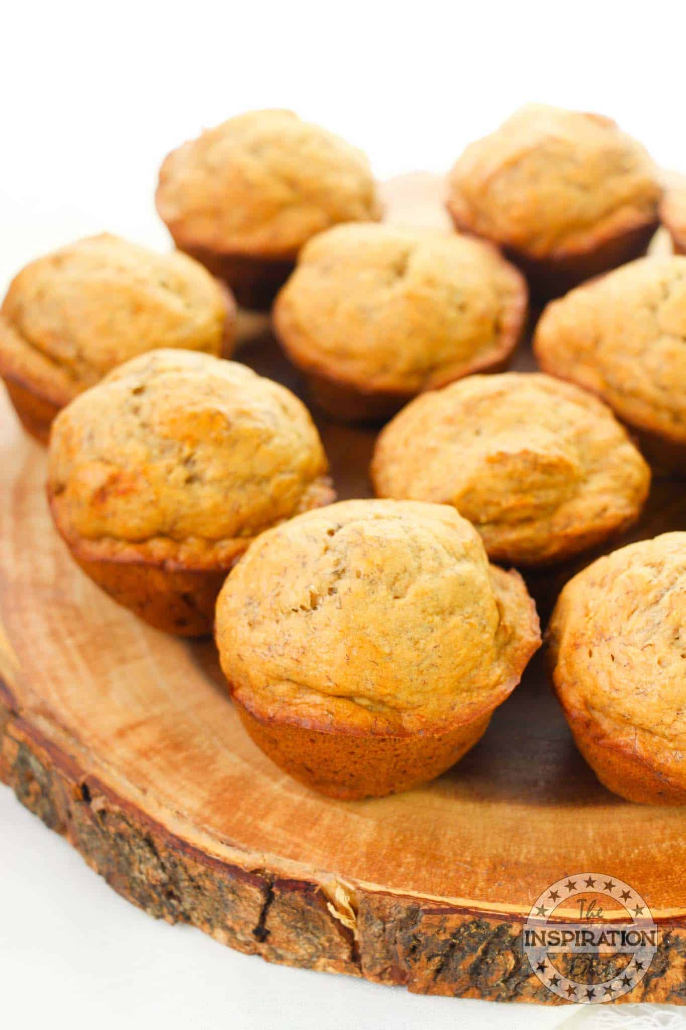 Close up of banana muffins.