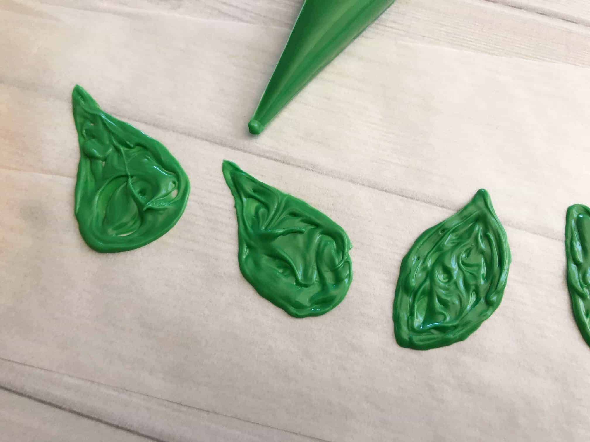 Green melted chocolate.