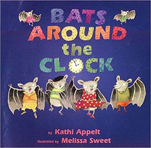bats around the clock halloween books. kids book about bats