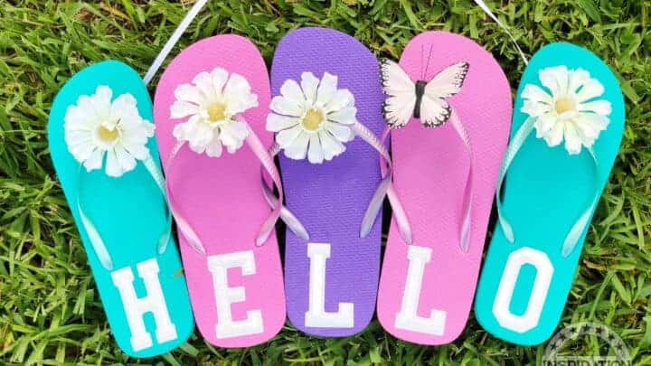 Funky Flip Flops Craft: How to Make a Flip Flop Door Hanger · The