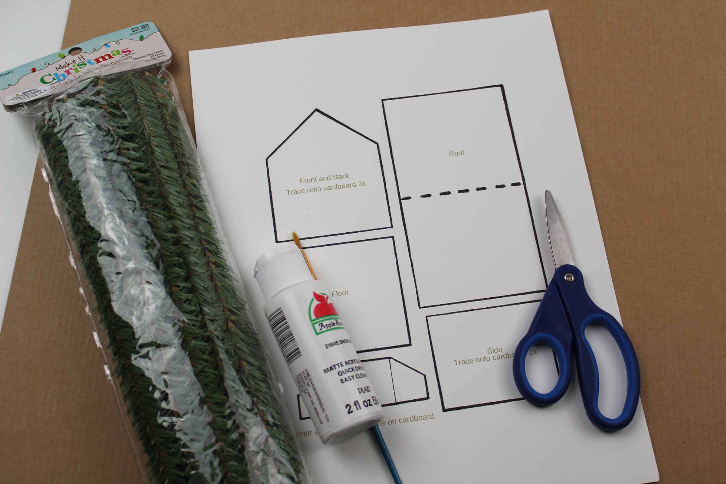 Supplies to Make a DIY Gingerbread House.
