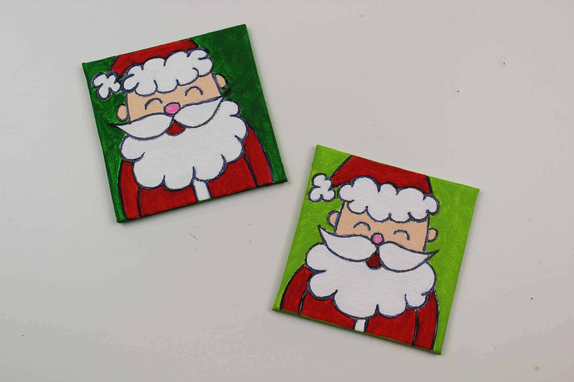 Painted Santa Claus on Canvas