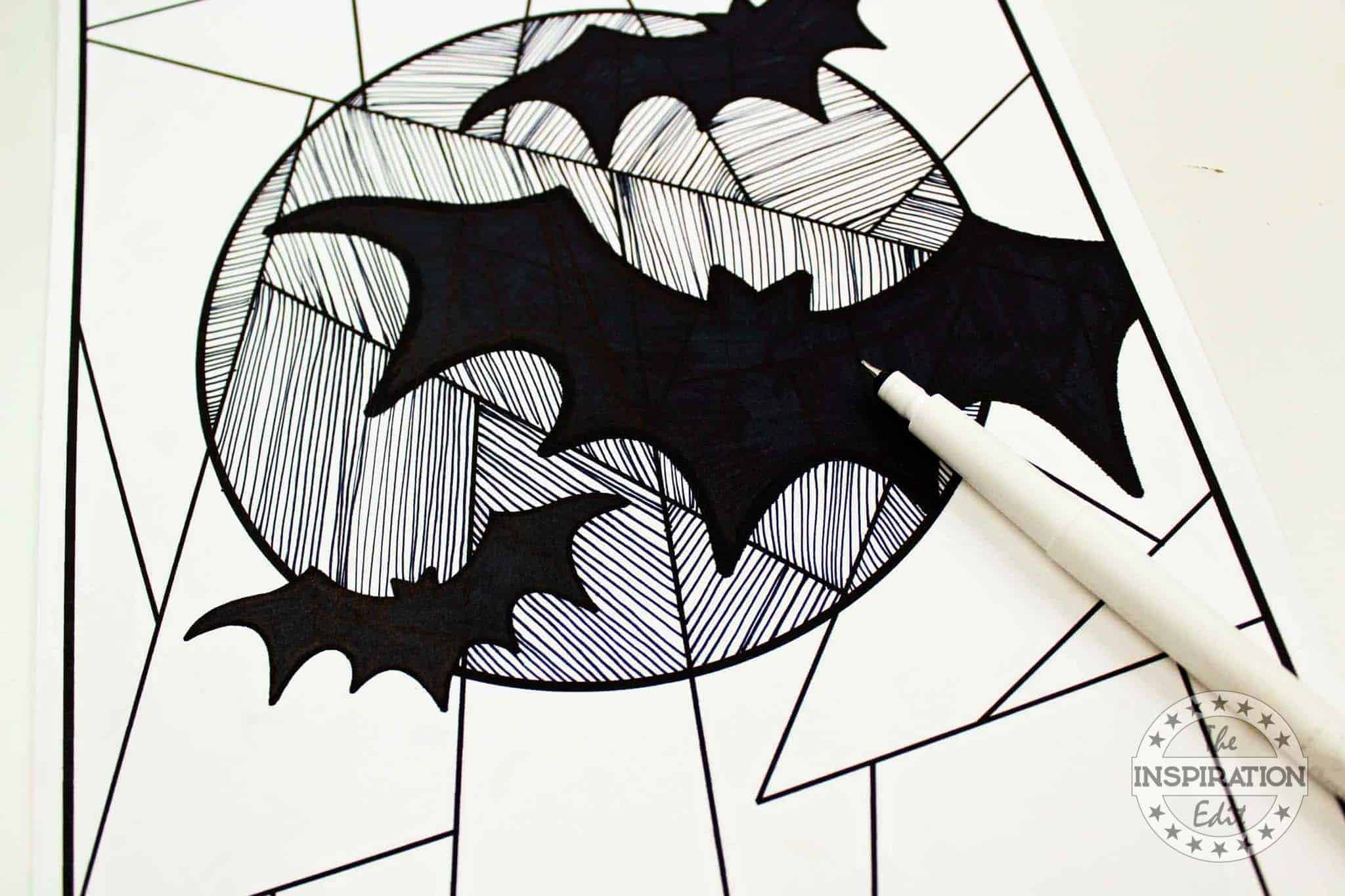 halloween bat craft line study for kids