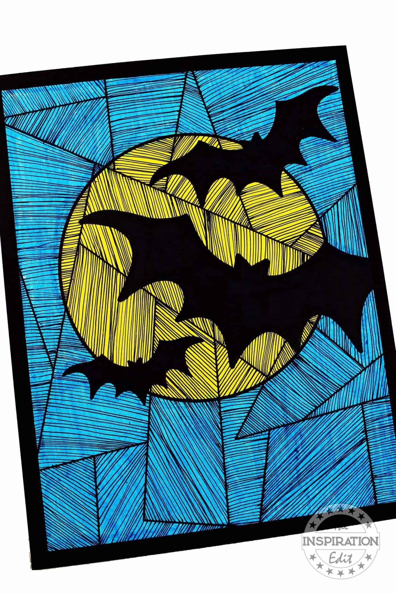 kids halloween bat line study