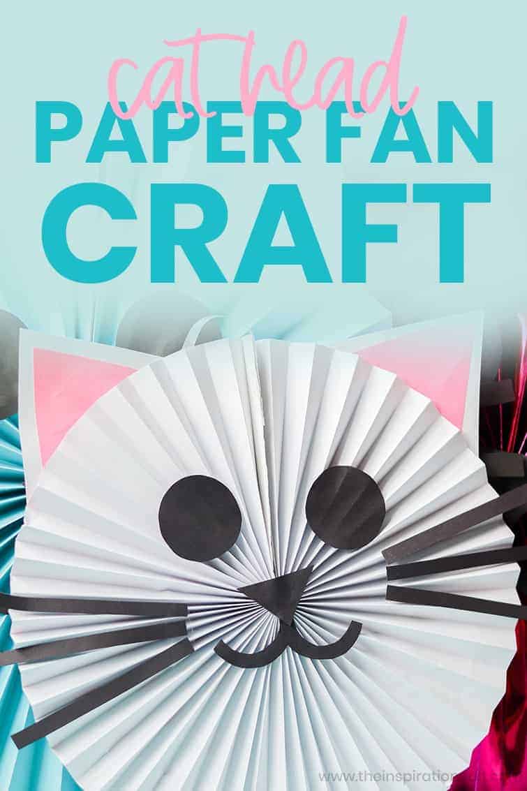 cat paper fan craft for cat party