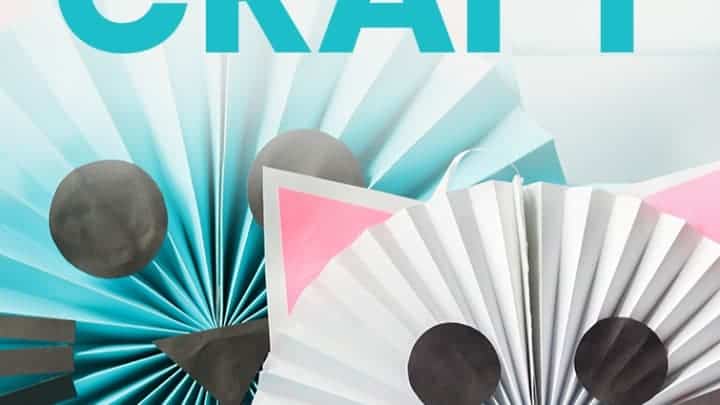 cat paper fan craft for cat party