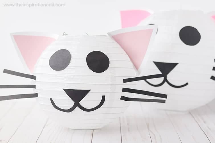 DIY Paper Lantern for a Cat Party.
