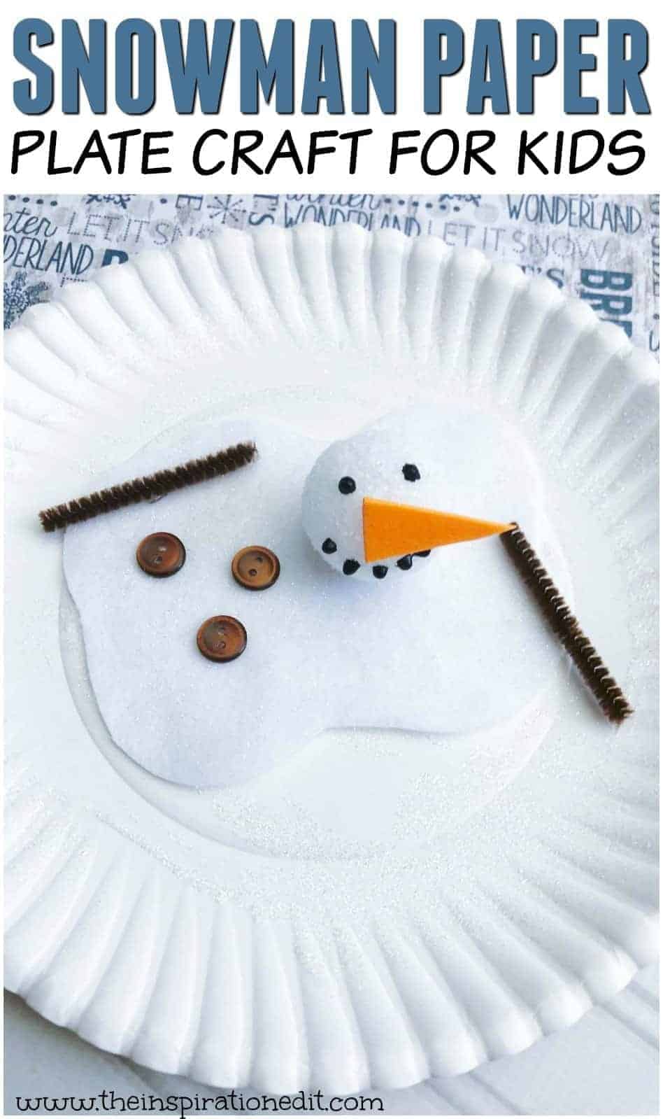 melted snowman paper plate craft