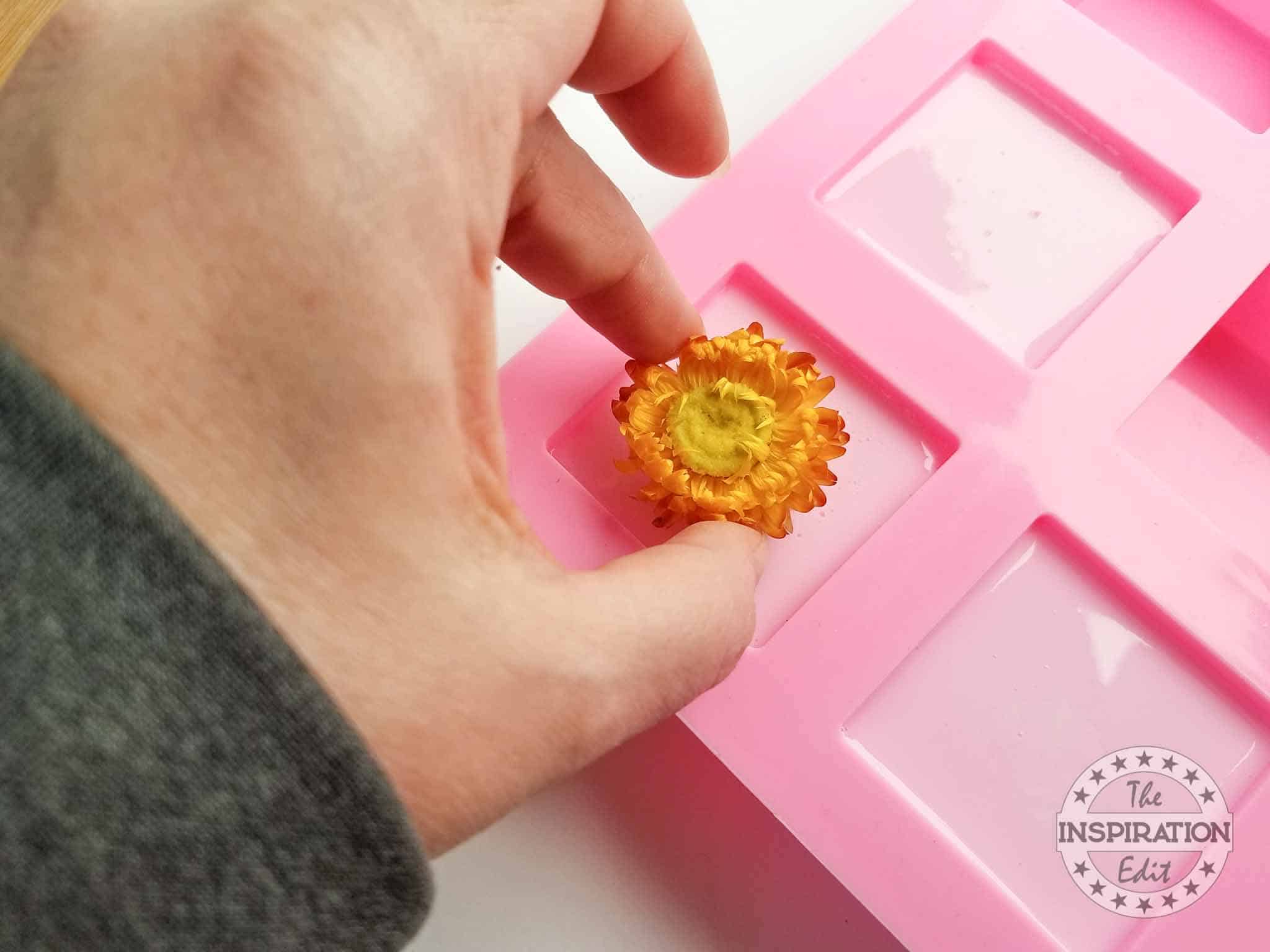 make homemade soap with dried flowers