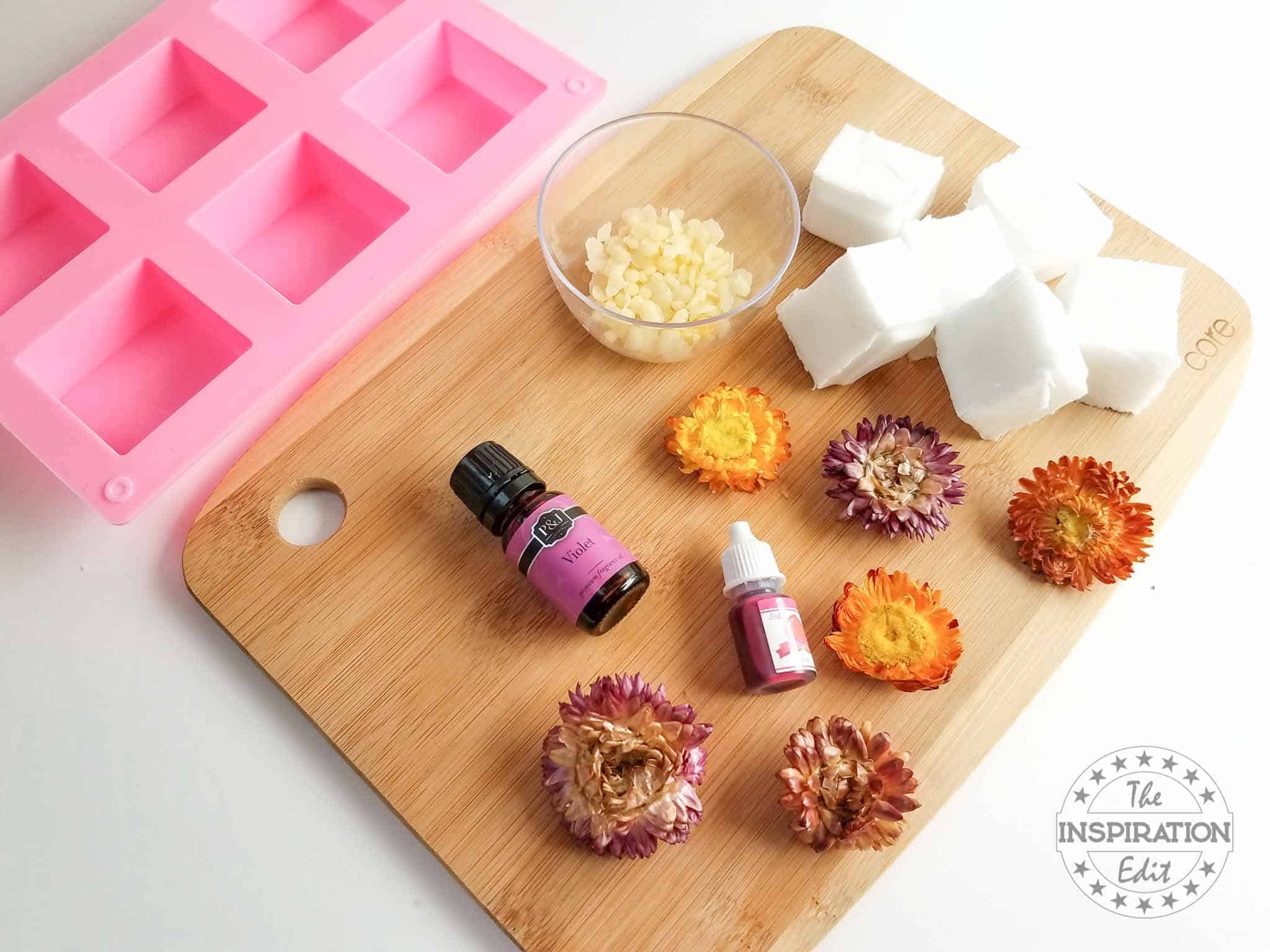 make homemade soap with dried flowers