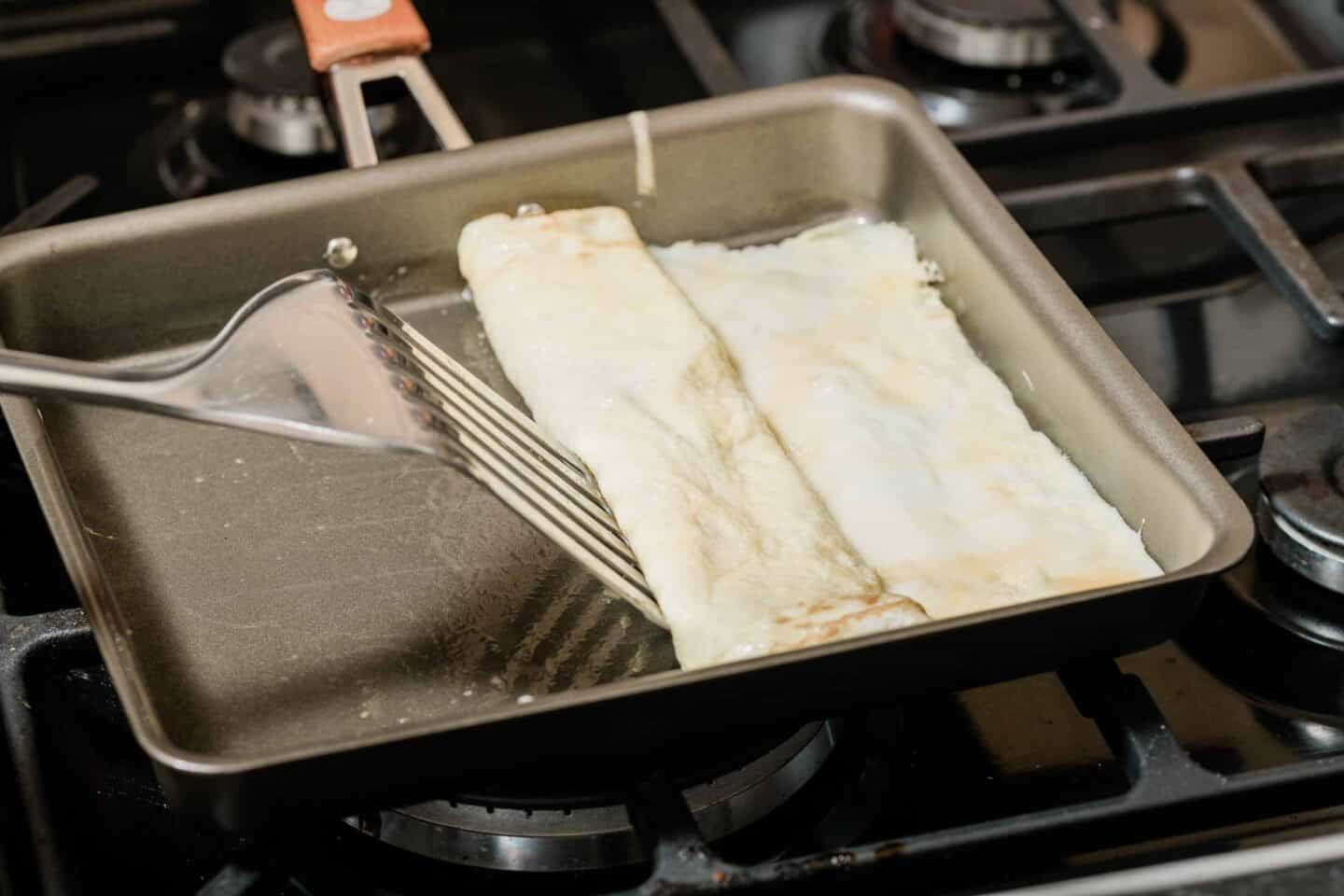 Using A Tamagoyaki Pan To Make Japanese Egg Rolls.