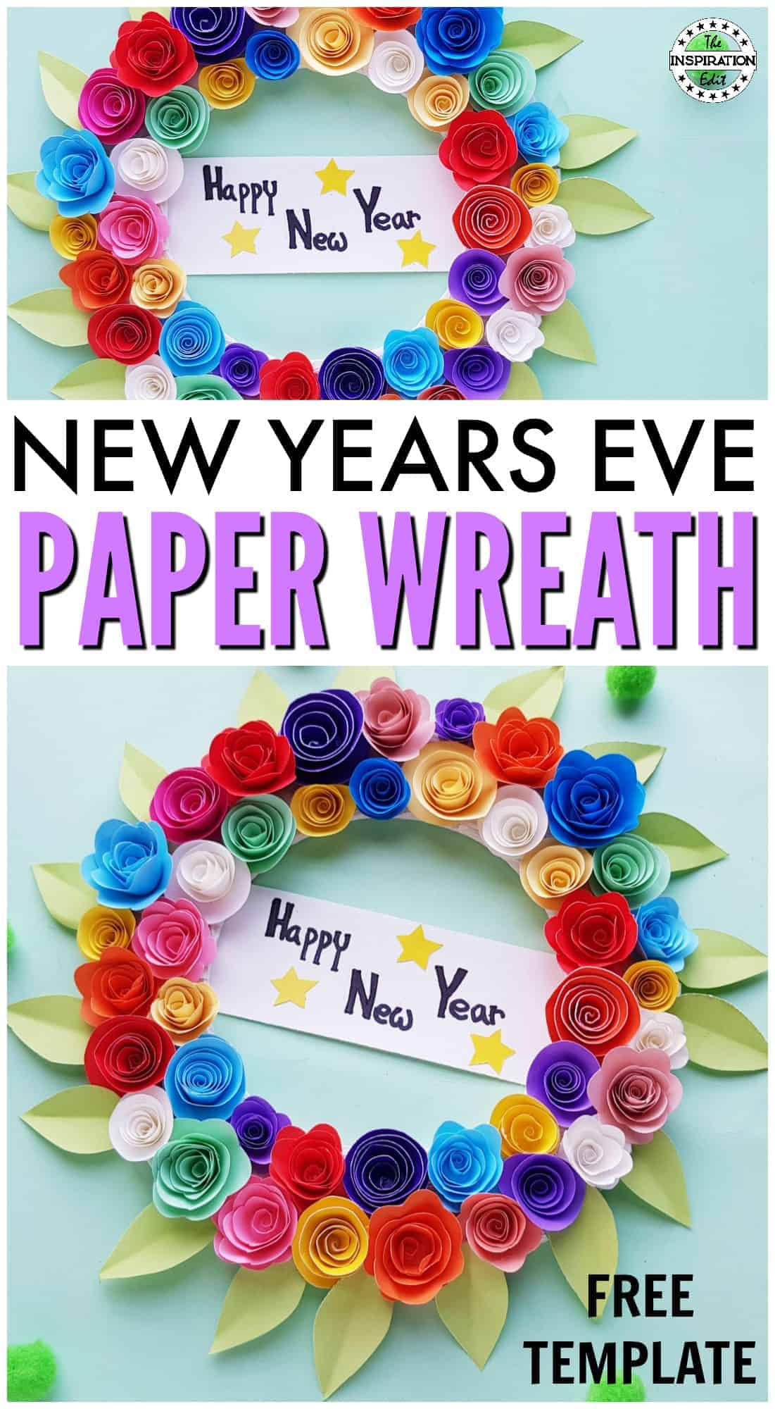 New Years Paper Wreath.