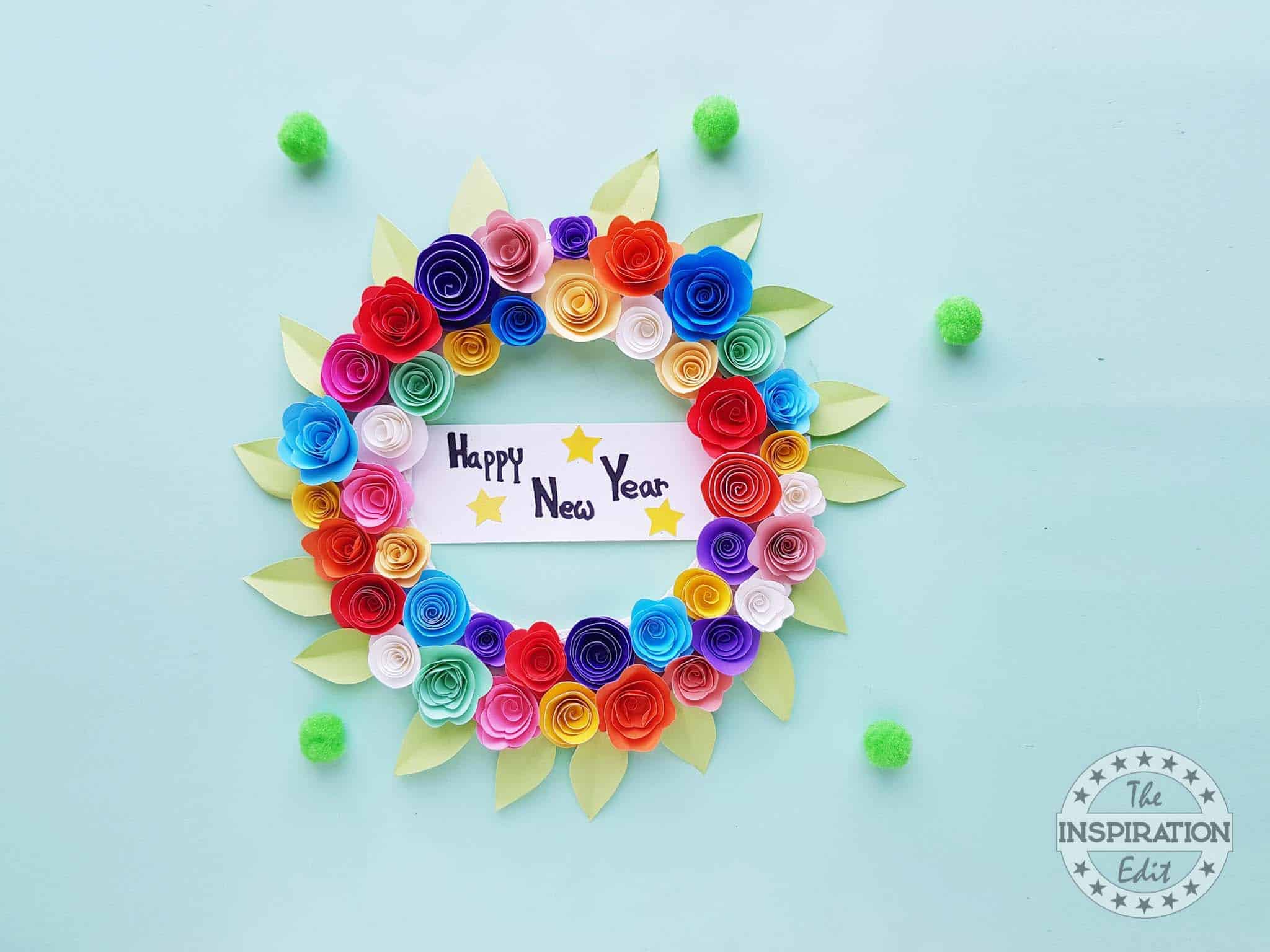 New Years Paper Wreath.