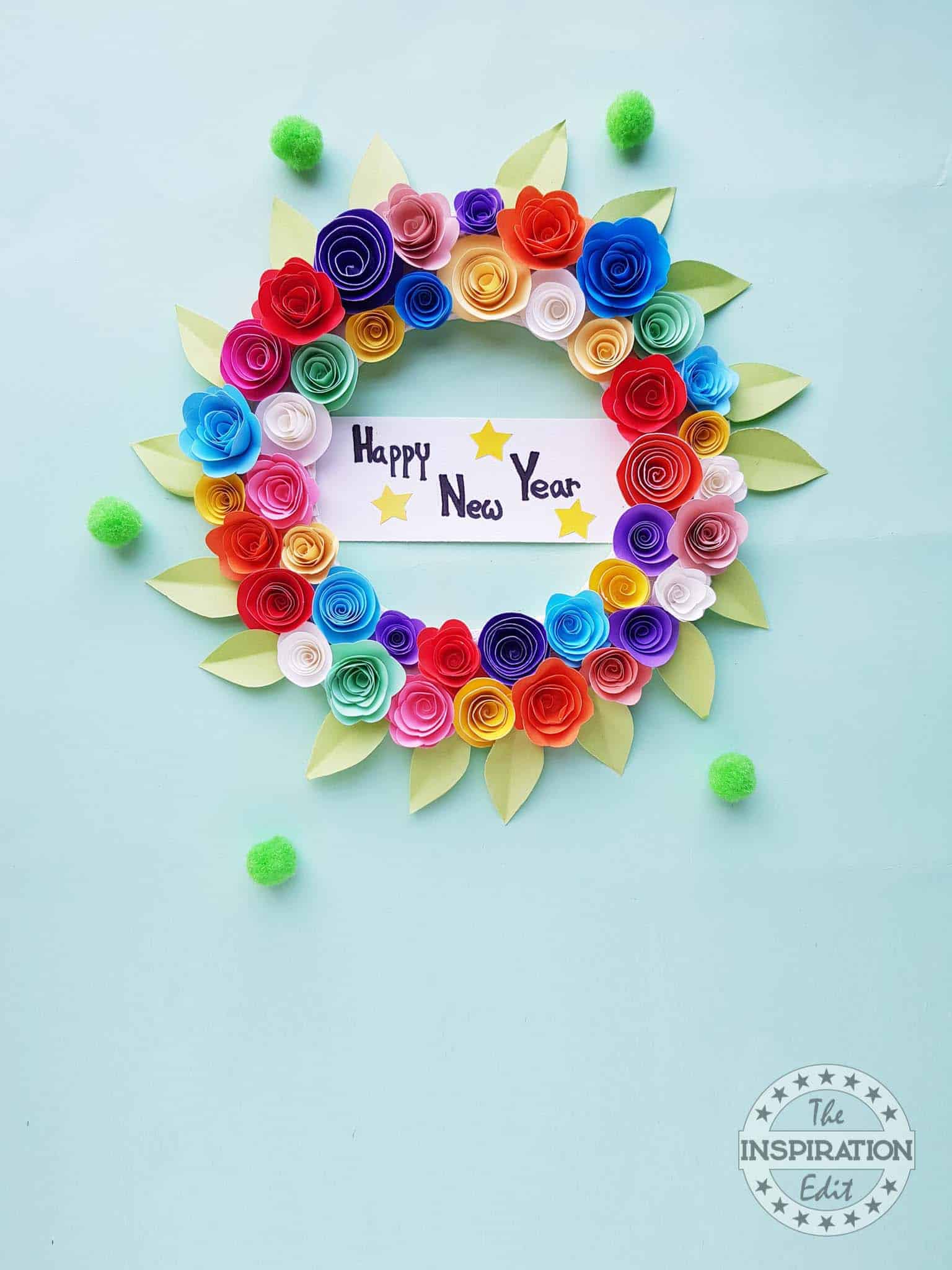 New Years Paper Wreath.