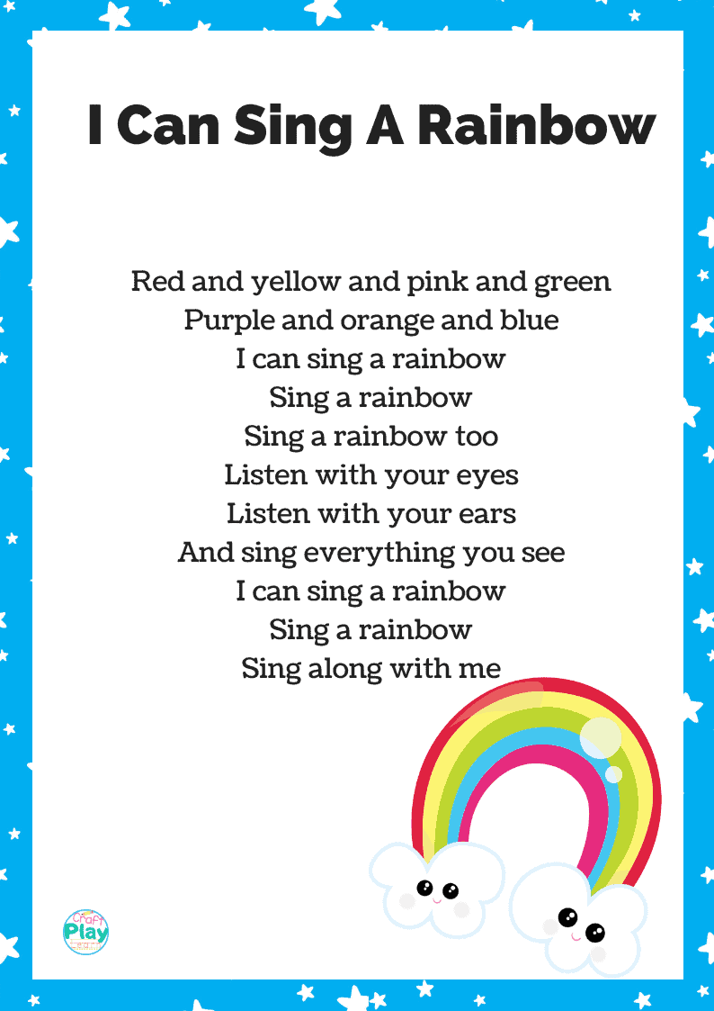 I Can Sing A Rainbow Lyrics And Printable · The Inspiration Edit