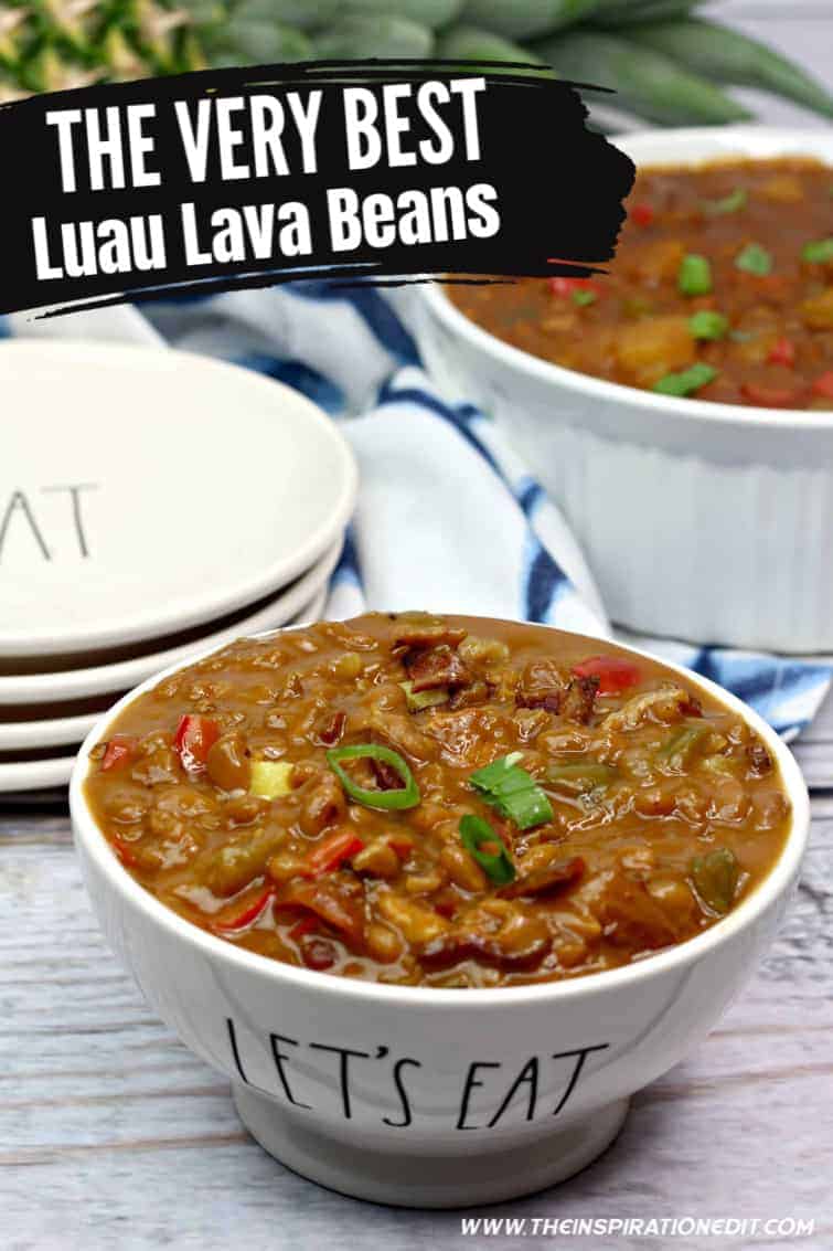 Luau Lava Beans in a white bowl
