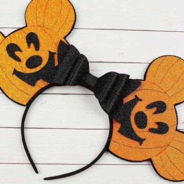 Pumpkin Themed Mickey Mouse Ears Headband.